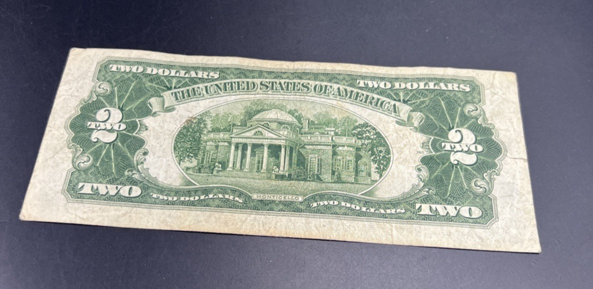1928 G $2 Two Dollar Legal Tender United States Red Seal Note VG Circ #6222