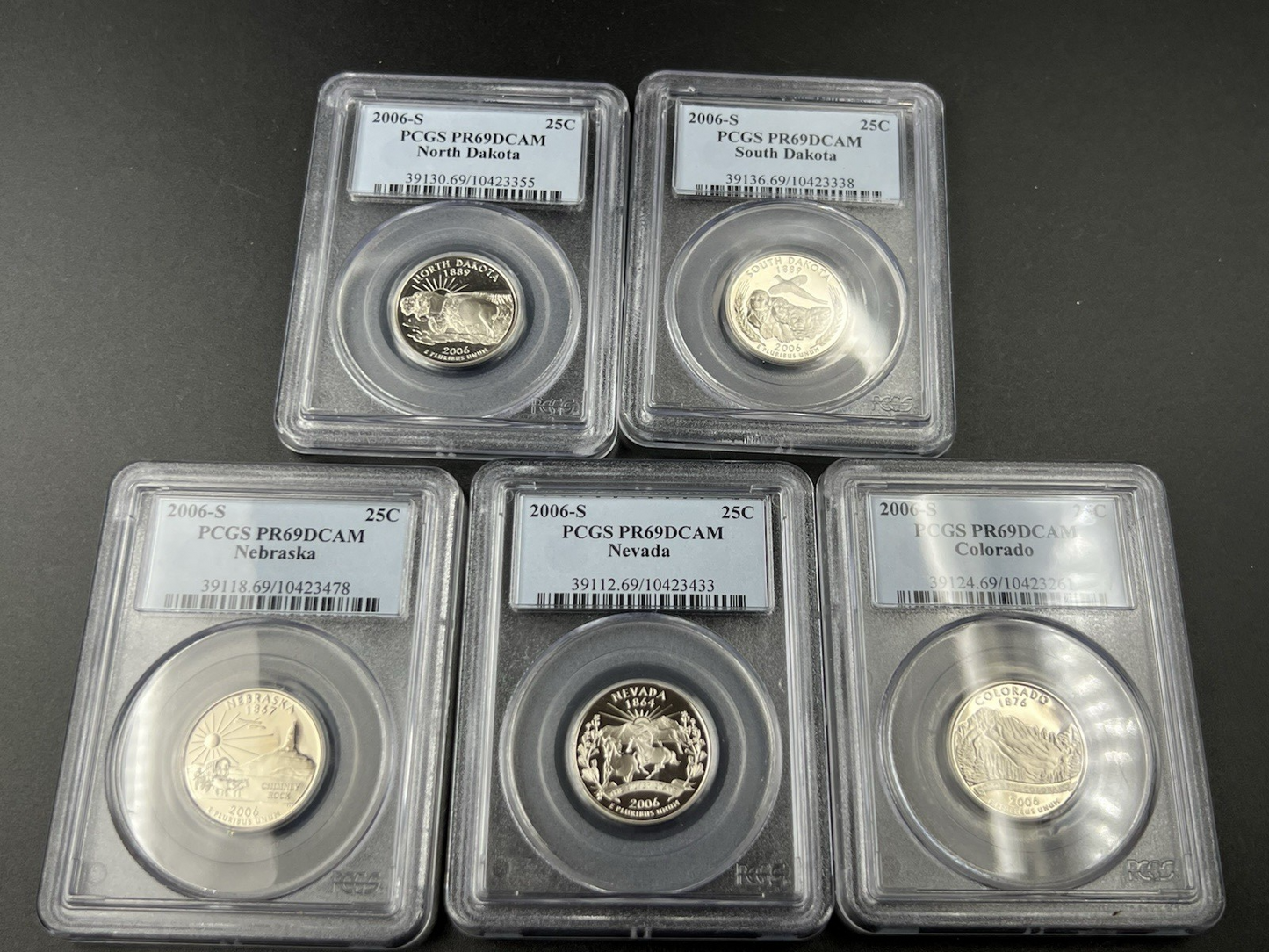 2006 S Complete 5 Coin CLAD Proof Quarter Set PCGS Graded PR69 DCAM