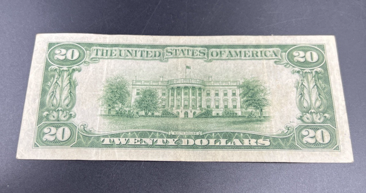1934 $20 FRN Mule Federal Reserve Note Fine Circ Philadelphia District #25