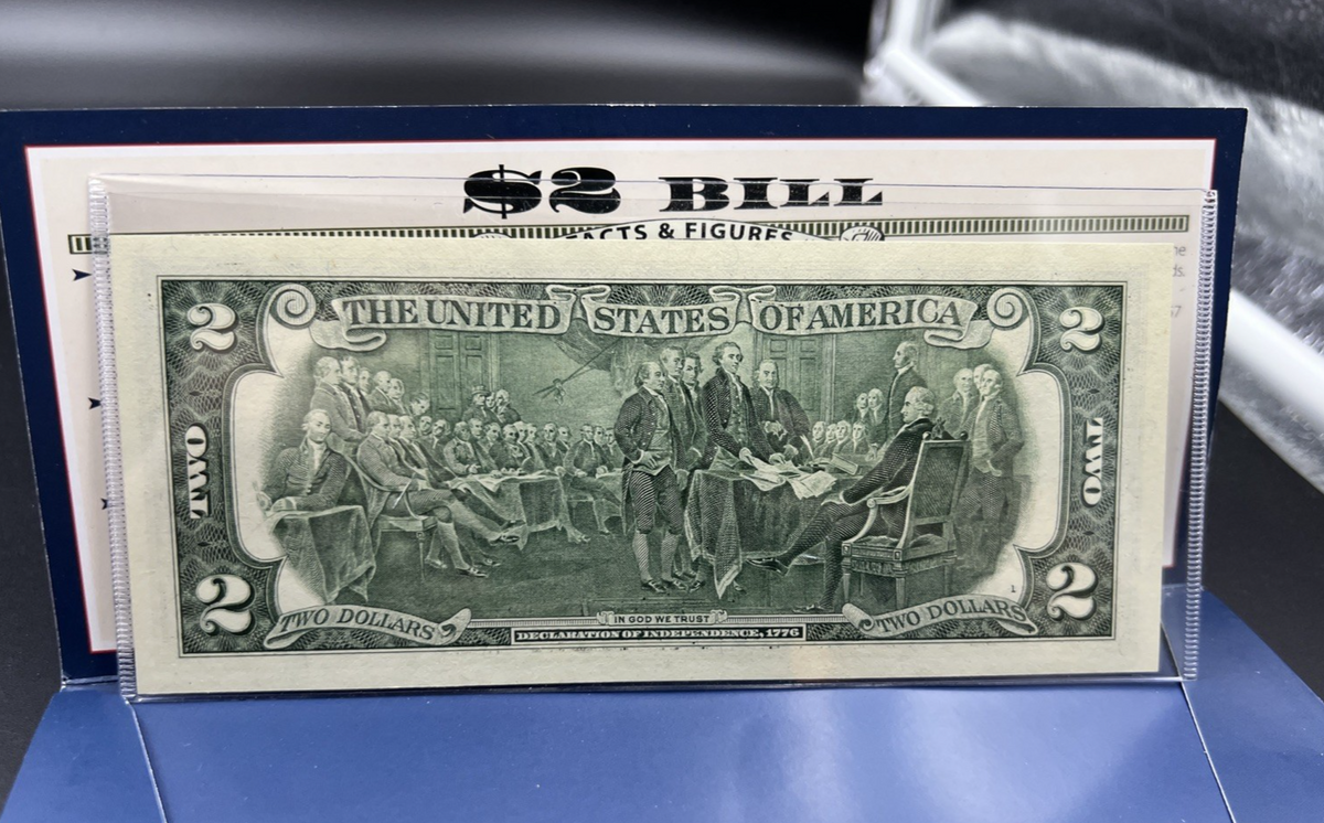 Independence Day Colorized Enhanced 2017 A 2 Two Dollar Federal Reserve Note Unc