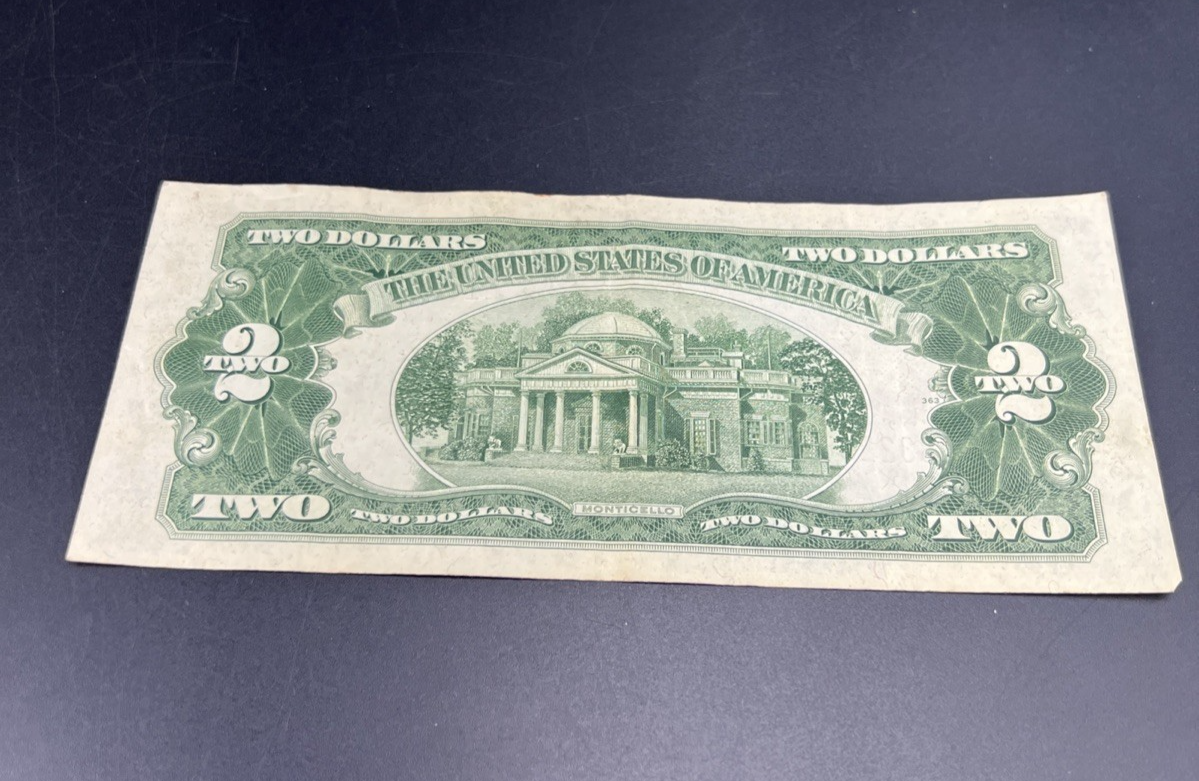 1928 G $2 Two Dollar Legal Tender US Red Seal Note VF Repeat Serial # 18322366