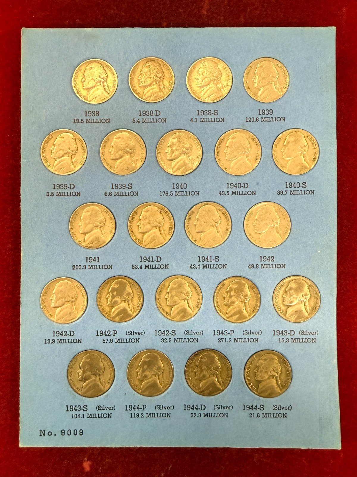 * 1938-1961 PDS JEFFERSON NICKEL SET WITH SILVER- 64 COLLECTOR QUALITY COINS 🔥*