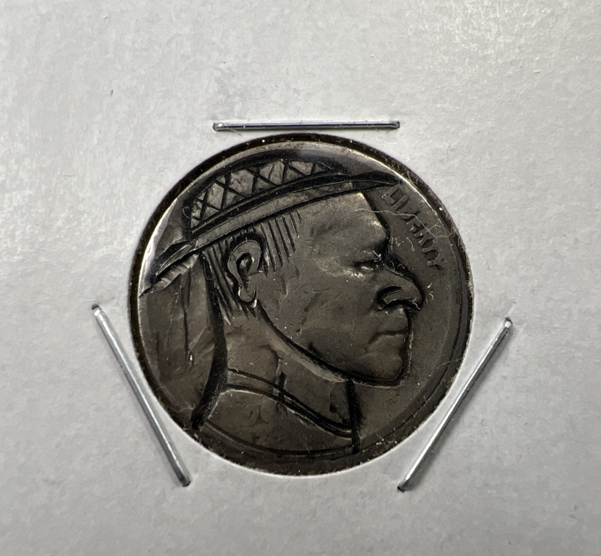 Hobo Buffalo Nickel Coin Modern Carving SKU#A