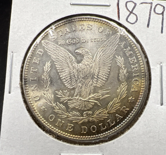 1879 P $1 Morgan Silver Dollar Coin CH BU Unc Neat Toning Reverse