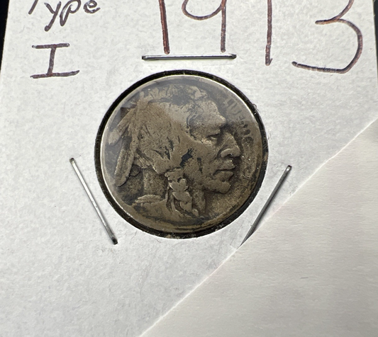 1913 Type 1 5c Buffalo Nickel Coin Very Circulated SKU#A