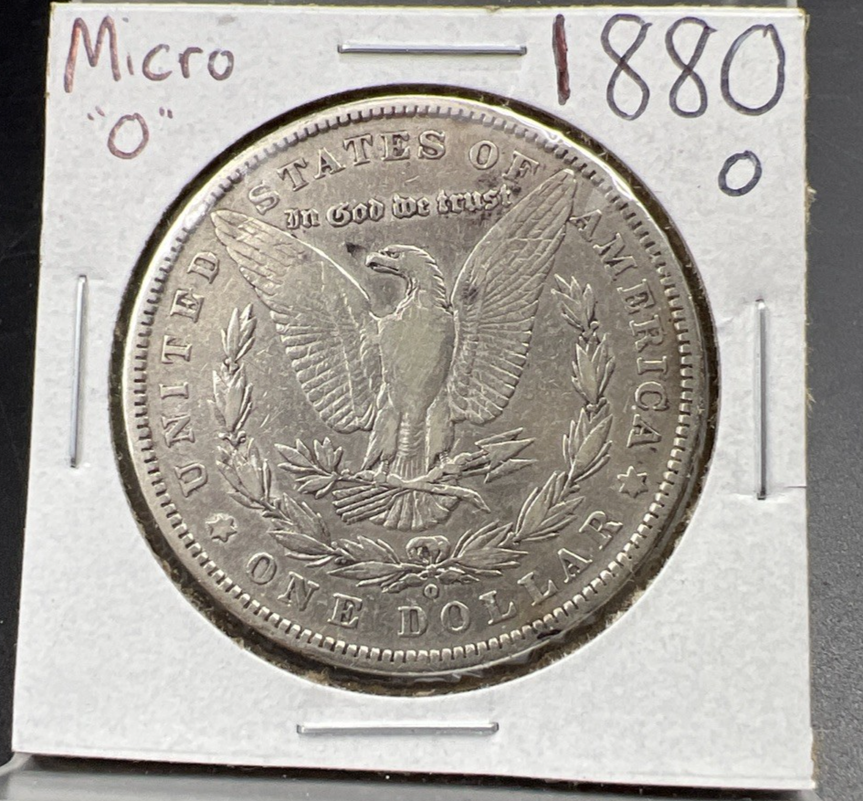 1880 O Micro o Morgan Silver Dollar Coin VF Details Circulated