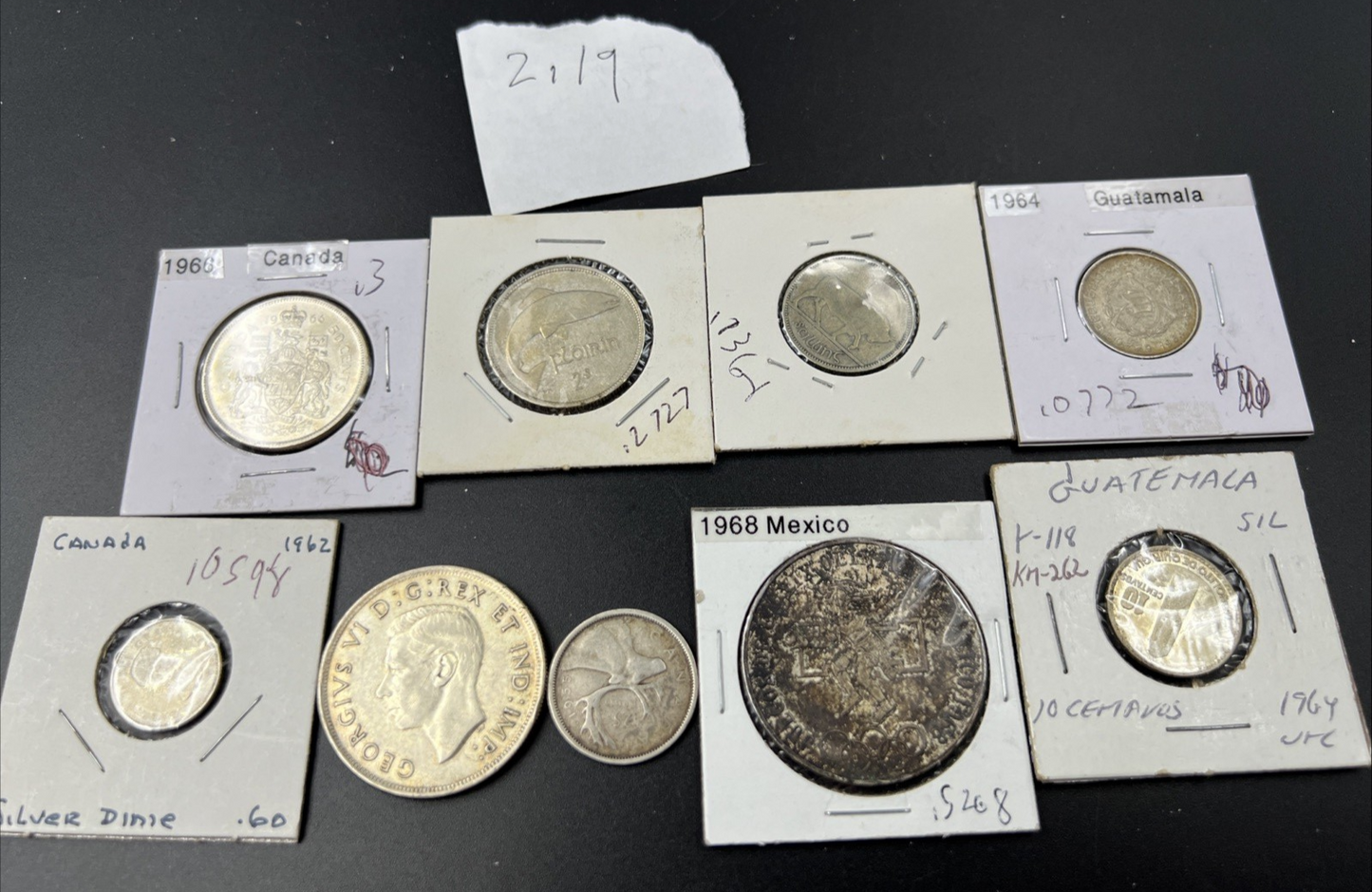 2.19 Oz ASW Weight Silver World Coin Lot SKu#B - 9 coins