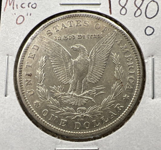 1880 O Micro o $1 Morgan Silver Dollar Coin XF Details