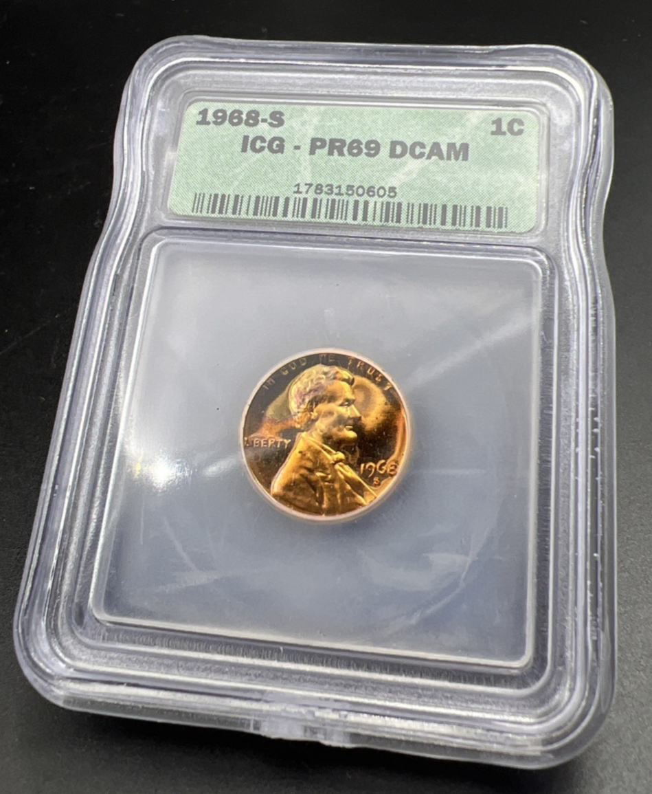 1968 S 1c Lincoln Memorial Cent Penny PR69 DCAM ICG