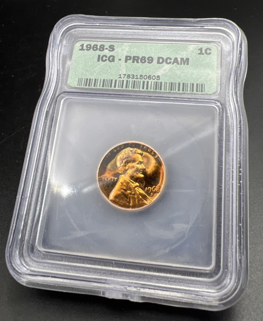 1968 S 1c Lincoln Memorial Cent Penny PR69 DCAM ICG
