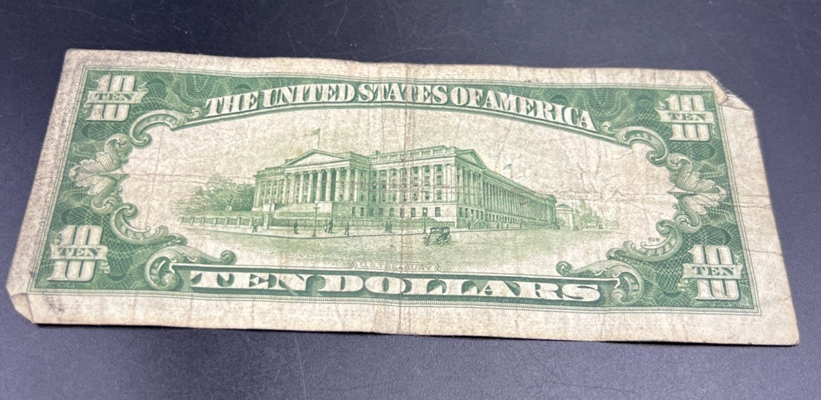 1934 A $10 FRN Ten Dollar Federal Reserve Note New York District VG Circ #27