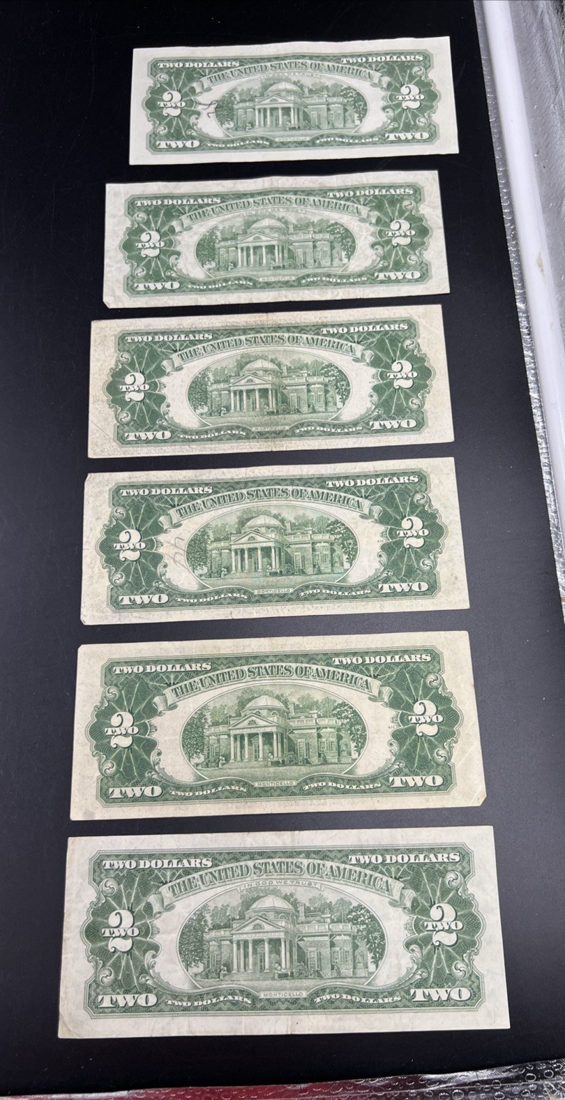 6 Note Set 1953 + ABC & 1963 & A $2 Two Dollar USN Legal Tender Red Seal Set #65