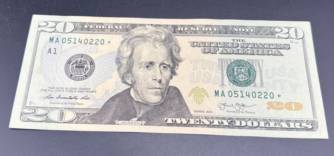 2013 $20 * Star Federal Reserve Note XF EF Extra Fine Circ #0220