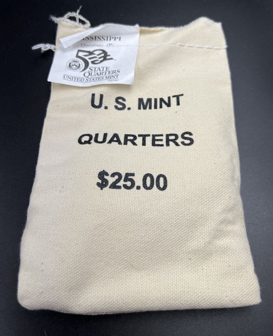 U.S. Mint Bag of 100 2002 P 25c Mississippi State Statehood Quarter Coins BU UNC