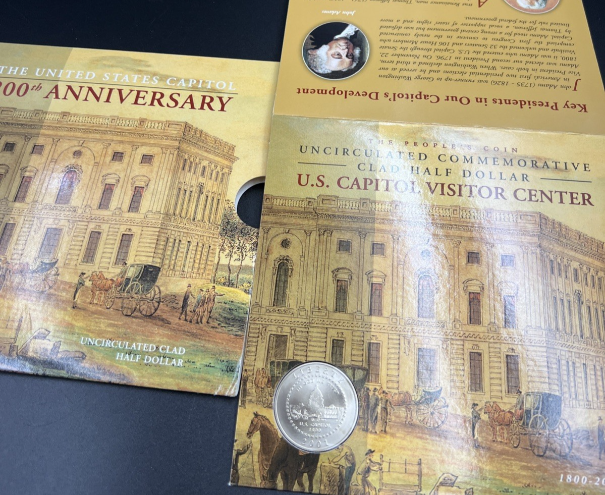 2001 Capitol Visitors Center Copper Nickel Half Dollar Coin in Gift Pack