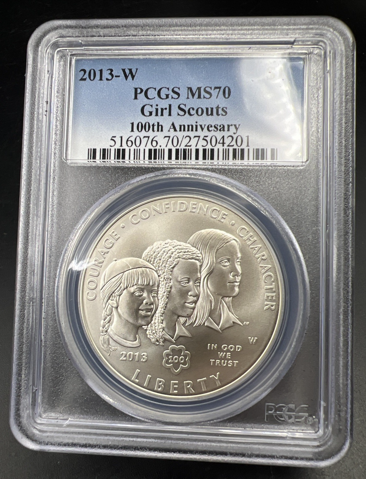 2013 W Girl Scouts Commemorative Silver Dollar Coin PCGS MS70 Gem BU