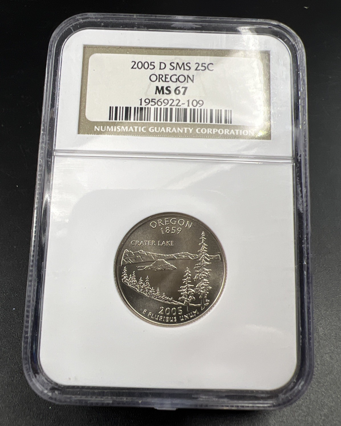 2005 D 25c Oregon State Statehood Quarter Coin NGC MS67 SMS #109