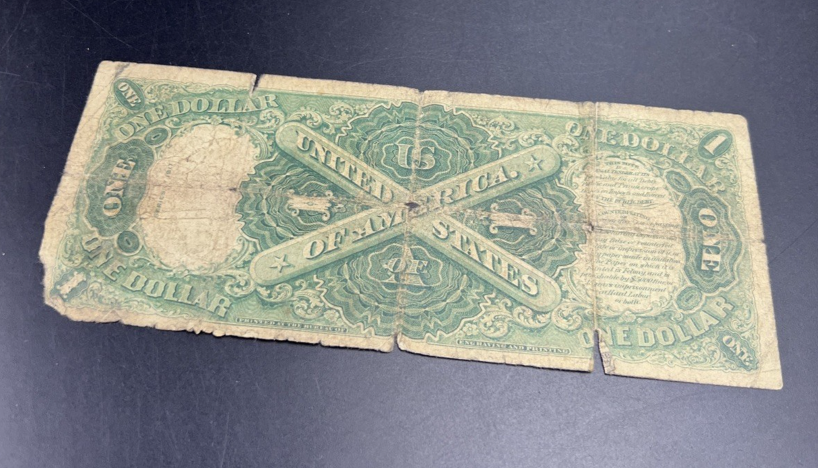 1917 $1 United States Note Sawhorse Ugly Damage Cull circ Fr 36 Teehee Burke