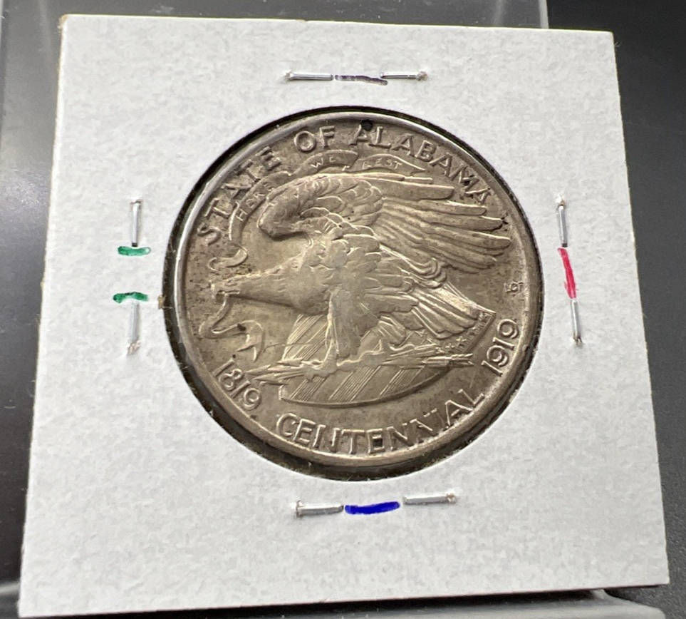 1921 50c Alabama Classic Commemorative Silver Half Dollar Coin AU About UNC