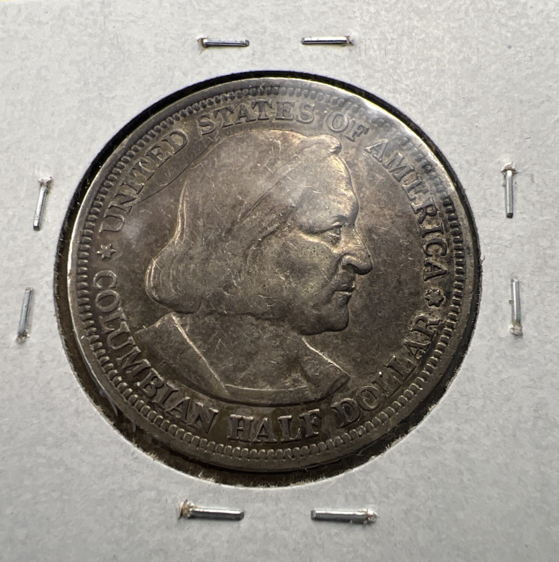 1893 50c Columbian Exposition Chicago World's Fair Silver Half Dollar Coin XF EF