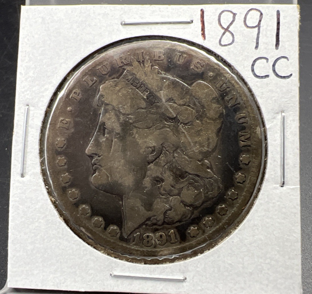 1891 CC Morgan Silver Dollar Coin VG Very Good Circulated