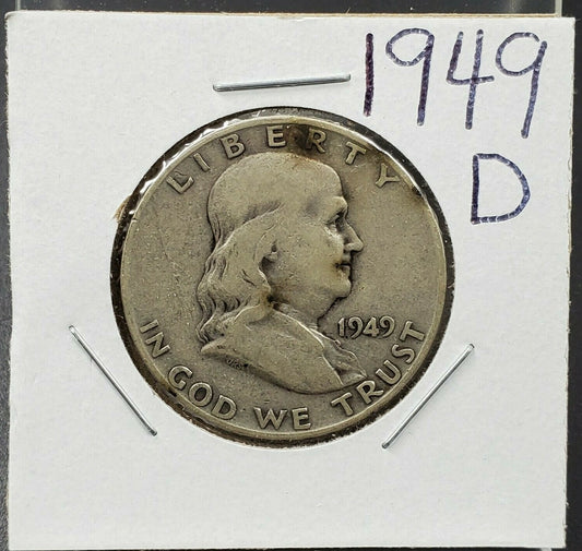 1949 D Franklin Silver Half Dollar Coin Choice Circulated Key Date