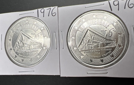 Lot of 2 1976 Riverside Casino Independence Ring Our Bell Tokens Gem UNC