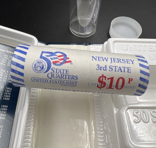 US Mint Certified 1999 P 25c New Jersey State Statehood Quarter Roll BU UNC