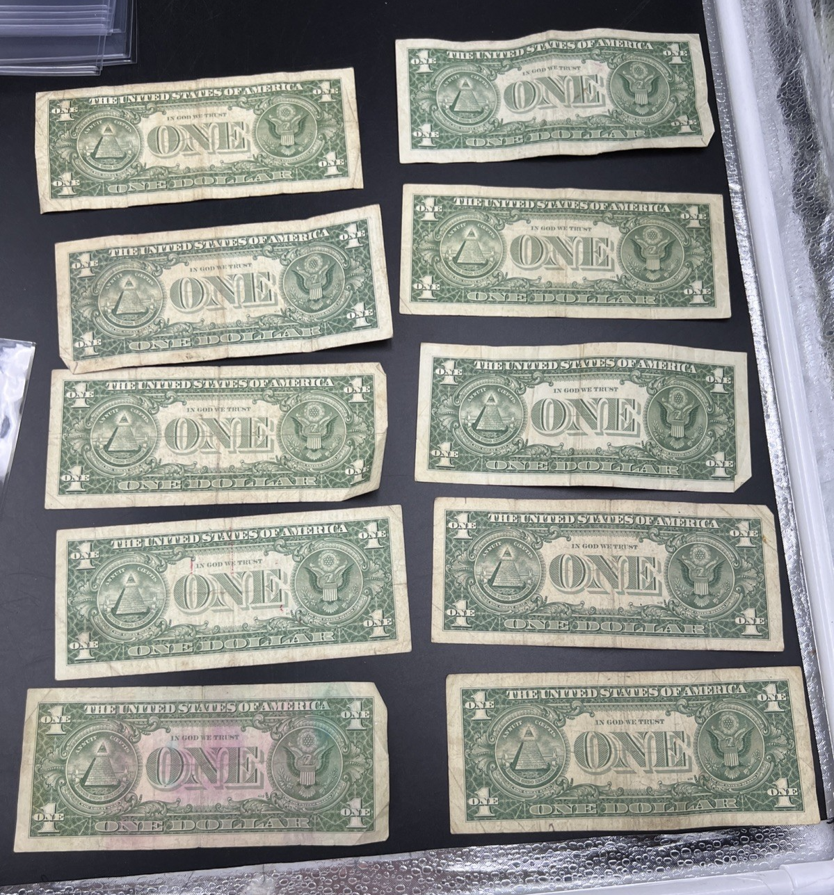 Lot of 10 1957 $1 One Dollar Silver Certificate Blue Seal Notes G / VG #147