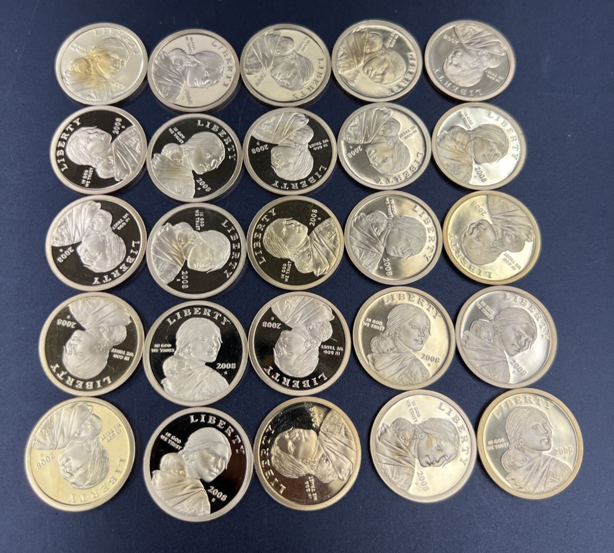 2008 S 25 Coin Proof Sacagawea Dollar Coin Roll