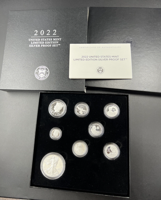 2022 Limited Edition US Silver Proof Set Complete w/ Box COA sku#b