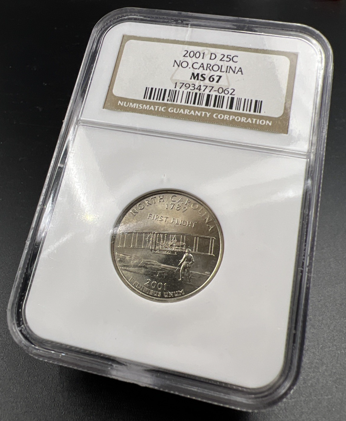 2001 D North Carolina State Statehood Quarter Coin MS67 NGC #062