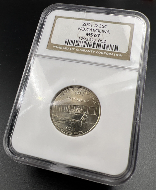2001 D North Carolina State Statehood Quarter Coin MS67 NGC #062