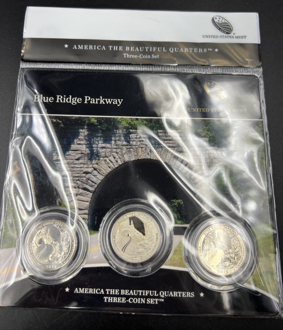 2015 Blue Ridge Parkway 3 Coin P D S US Mint ATB Set