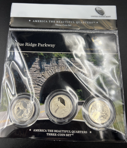 2015 Blue Ridge Parkway 3 Coin P D S US Mint ATB Set
