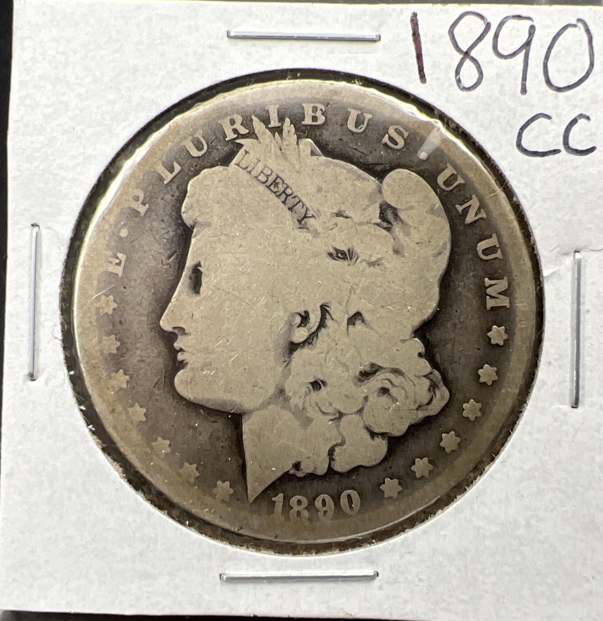 1890 CC Morgan Silver Dollar Coin AG About Good Circulated