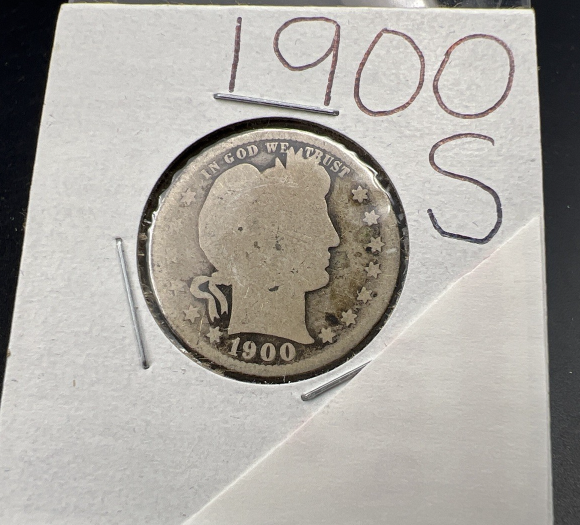 1900 S 25c Barber Silver Quarter Coin AG Circulated SKU#A
