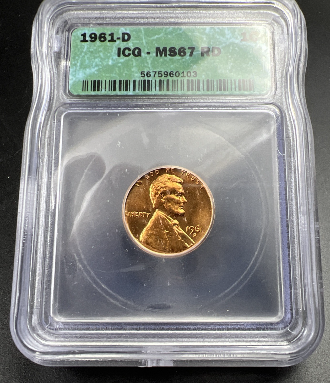1961 D Lincoln Memorial Cent Penny Coin ICG MS67 #103