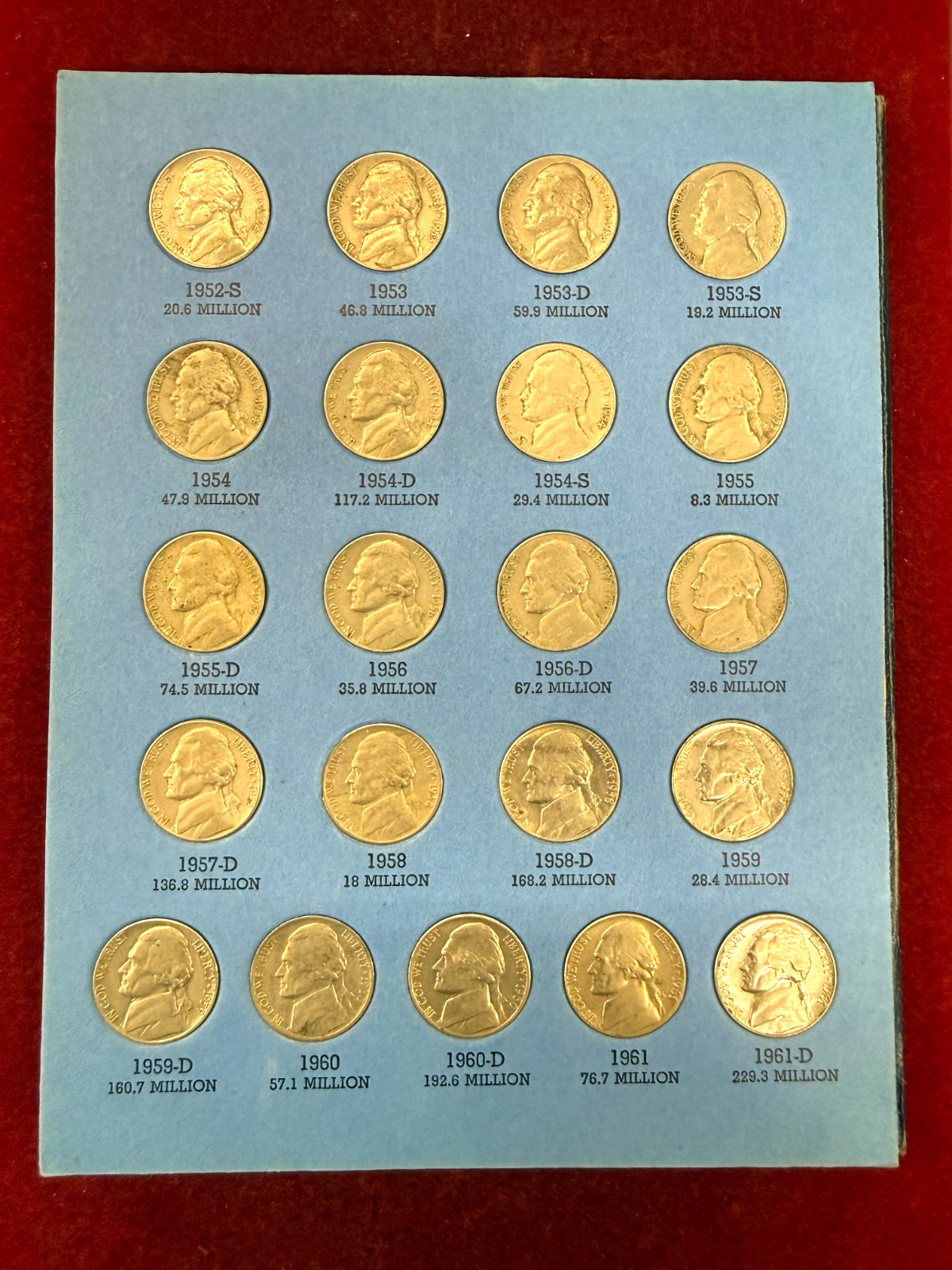 * 1938-1961 PDS JEFFERSON NICKEL SET WITH SILVER- 64 COLLECTOR QUALITY COINS 🔥*