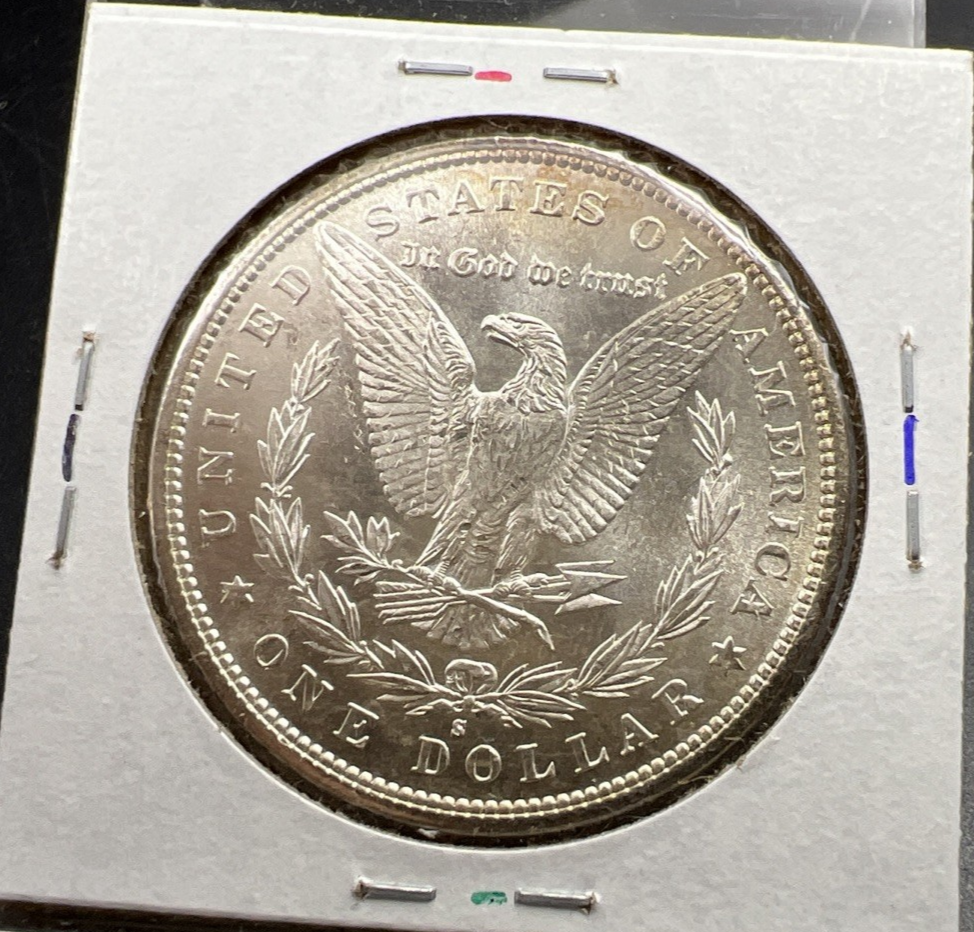 1881 S $1 Morgan Silver Dollar Coin BU Unc Nice Obverse Toning Toner