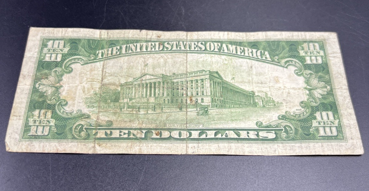 1934 A $10 FRN Ten Dollar Federal Reserve Note New York District VG Circ #96