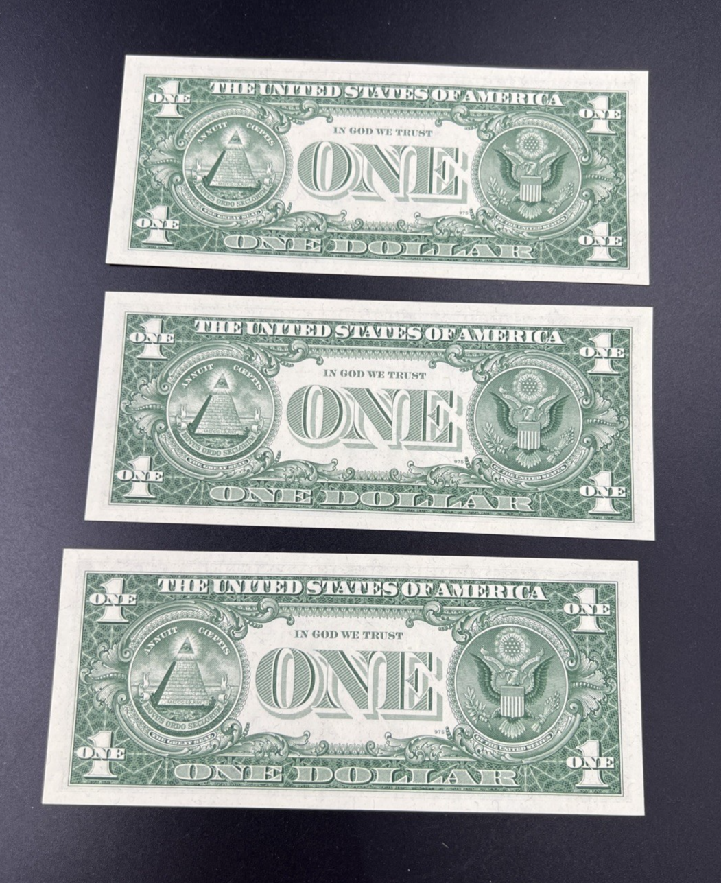 3 Consecutive 1963 B $1 Barr FRN Federal Reserve Notes One Dollar Bills UNC #266