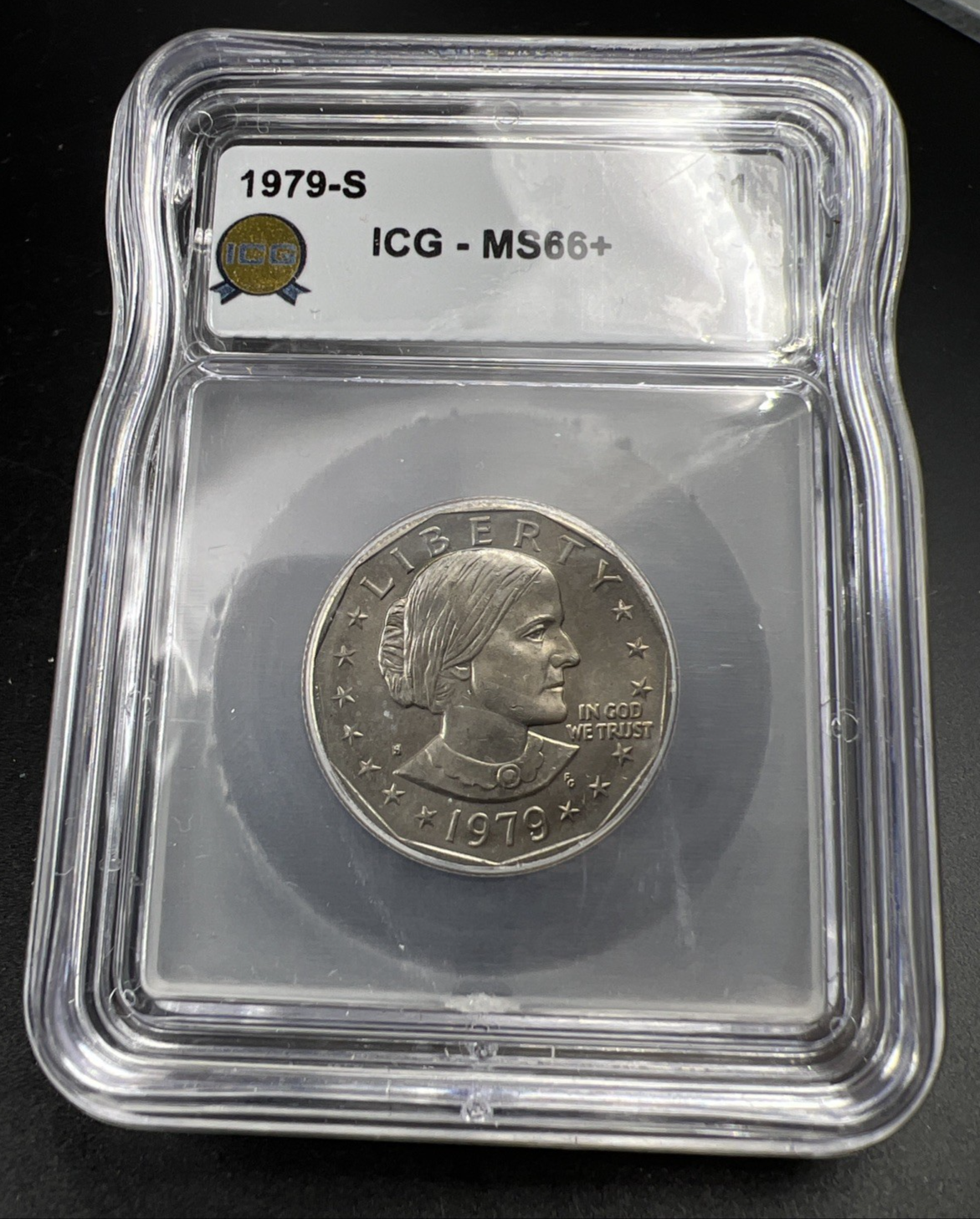 1979 S $1 SBA Susan B Anthony Dollar Coin ICG MS66 + Plus Gem UNC
