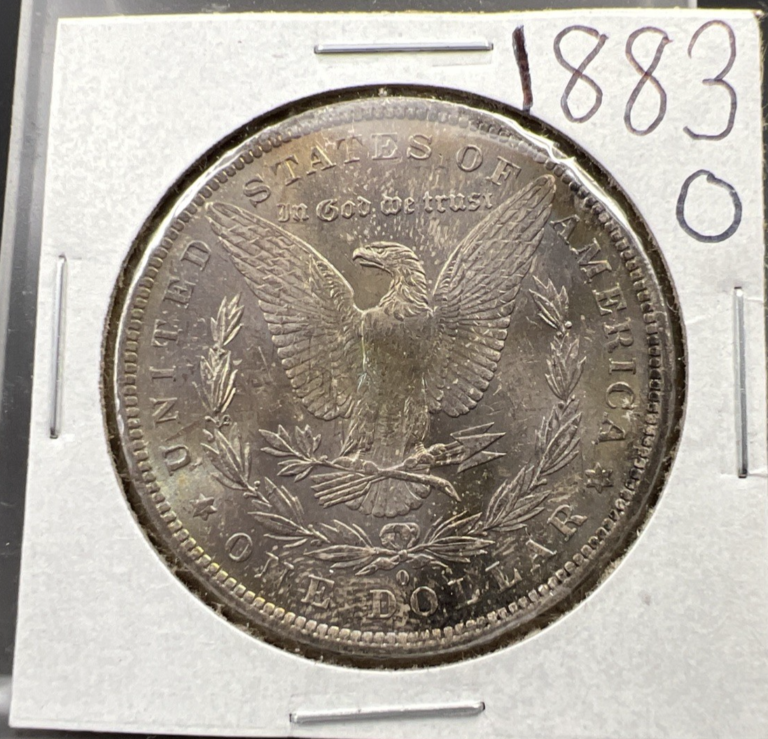 1883 O $1 Morgan Silver Dollar Coin CH BU Nice Toning Toner Reverse