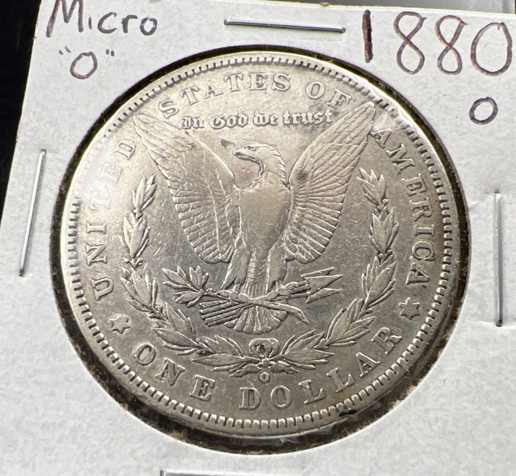 1880 O Micro o Morgan Silver Dollar Coin VF Details Circulated