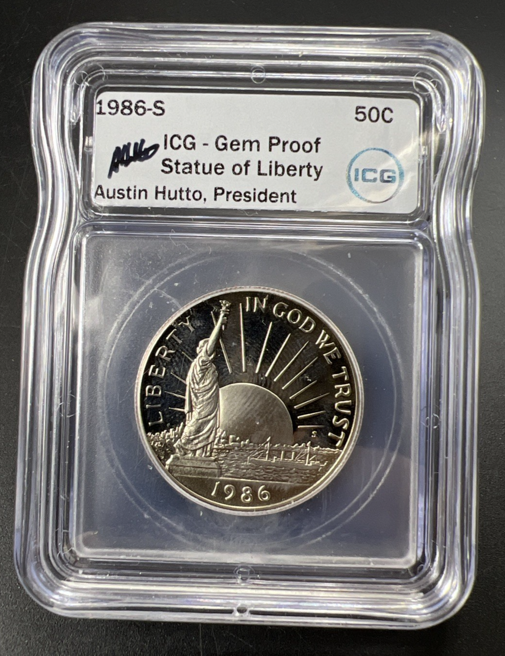 1986 S 50c Statue of Liberty Half Dollar Coin ICG Gem Proof Certified #32