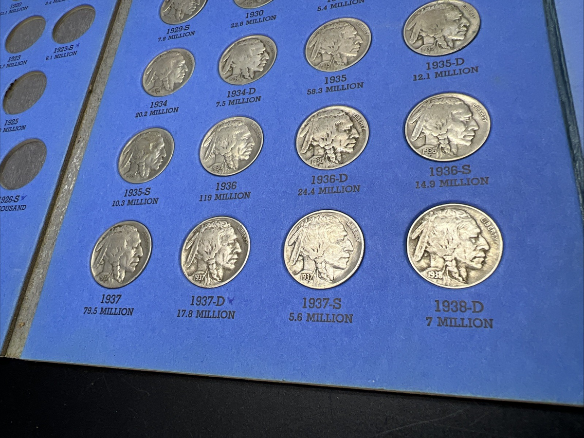 1928 D - 1938 D Buffalo Indian Head Nickel 20 Coin Circ Starter Set in Folder