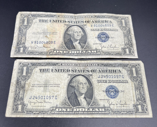 Wide and Narrow Variety 1935 D $1 Dollar Silver Certificate Set Very circ #57