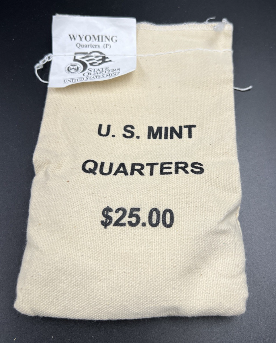 U.S. Mint Bag of 100 2007 P 25c Wyoming State Statehood Quarter Coins BU UNC