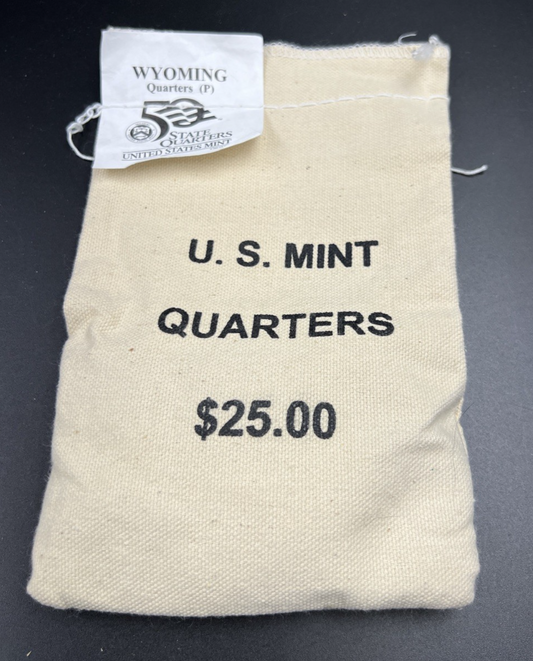 U.S. Mint Bag of 100 2007 P 25c Wyoming State Statehood Quarter Coins BU UNC